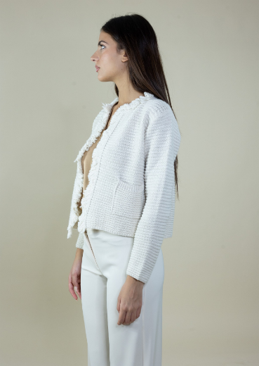 Immagine di CARDIGAN CORTO SFRANGIATO CON TASCHE