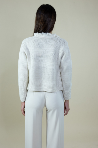 Immagine di CARDIGAN CORTO SFRANGIATO CON TASCHE