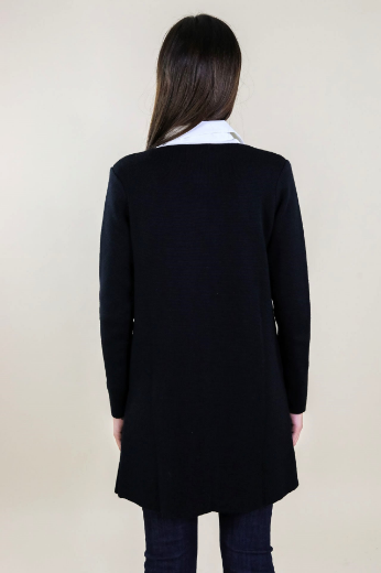 Immagine di CARDIGAN LUNO CON BOTTONE COLLO E TASCHE