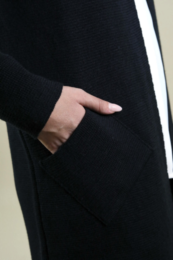Immagine di CARDIGAN LUNO CON BOTTONE COLLO E TASCHE