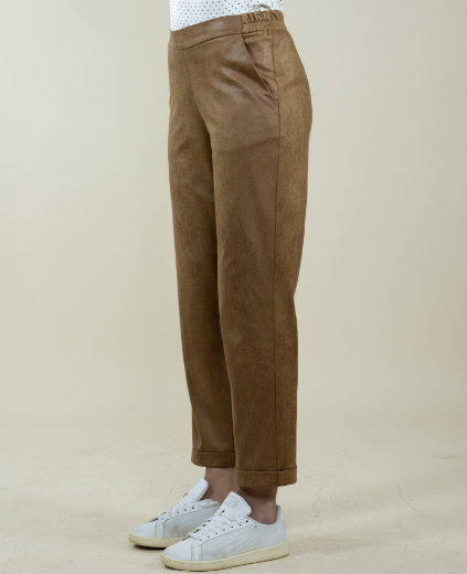 Immagine di PANTALONE CORTO IN ECOPELLE CON SVOLTA