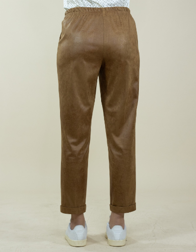 Immagine di PANTALONE CORTO IN ECOPELLE CON SVOLTA