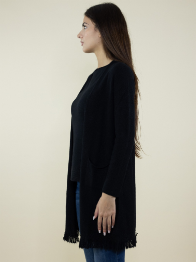 Immagine di CARDIGAN LUNGO CON TASCHE E FRANGIA