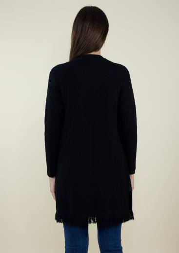Immagine di CARDIGAN LUNGO CON TASCHE E FRANGIA