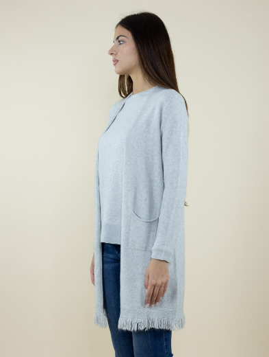Immagine di CARDIGAN LUNGO CON TASCHE E FRANGIA