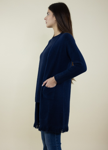 Immagine di CARDIGAN LUNGO CON TASCHE E FRANGIA