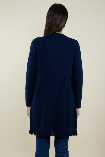 Immagine di CARDIGAN LUNGO CON TASCHE E FRANGIA