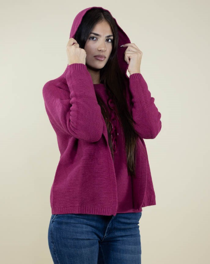 Immagine di CARDIGAN RASATO APERTO CON CAPPUCCIO