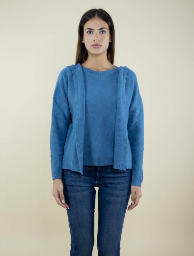 Immagine di CARDIGAN RASATO APERTO CON CAPPUCCIO