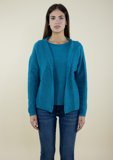 Immagine di CARDIGAN RASATO APERTO CON CAPPUCCIO