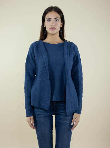 Immagine di CARDIGAN RASATO APERTO CON CAPPUCCIO