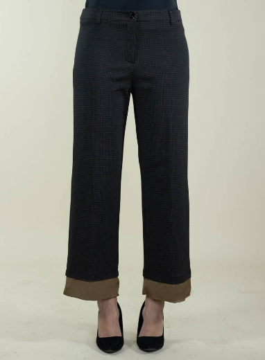 Immagine di PANTALONE MICRO POIS E RASO NEL FONDO