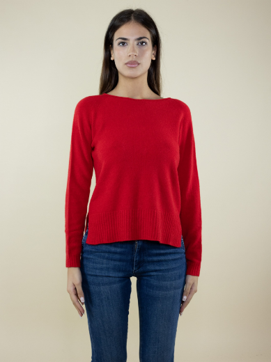 Immagine di MAGLIA GIROCOLLO CON SPACCHI E BOTTONI