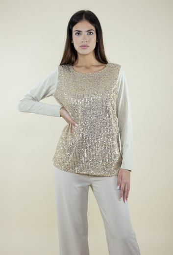 Immagine di Blusa girocollo con paillettes