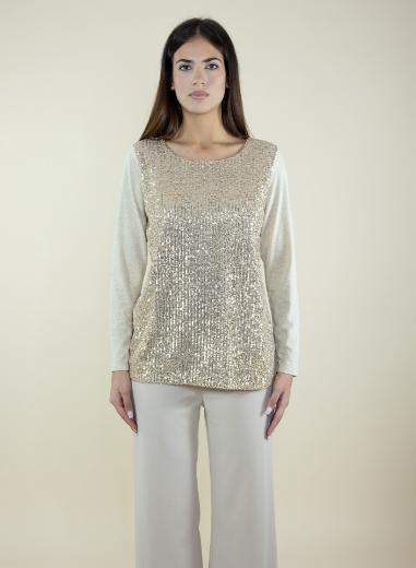 Immagine di Blusa girocollo con paillettes