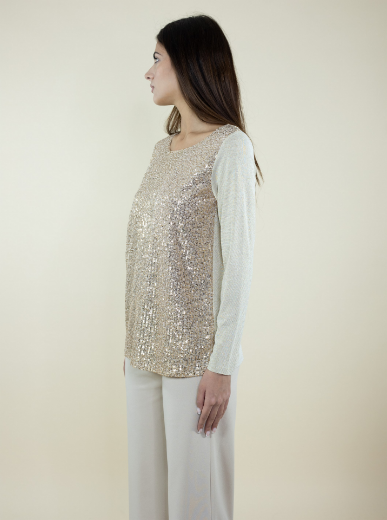 Immagine di Blusa girocollo con paillettes