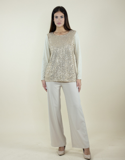 Immagine di Blusa girocollo con paillettes