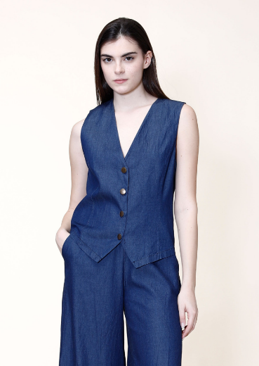 Immagine di Gilet in tessuto chambray