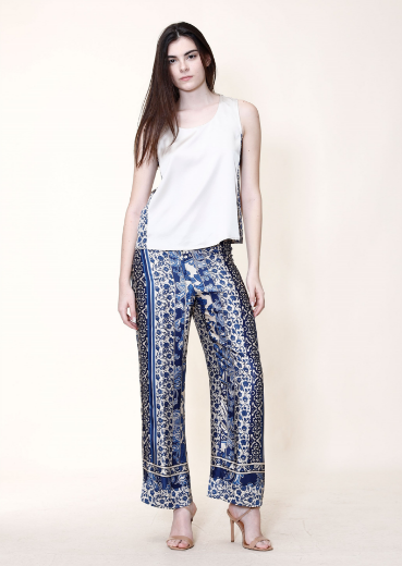 Immagine di Top in unito con fascia barocco allover