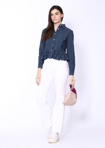 Immagine di Pantalone 5 tasche a zampa in cotone