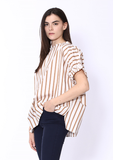 Immagine di Blusa over rigata con elastico manica