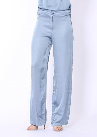 Immagine di Pantalone largo con cinto e zip in seta