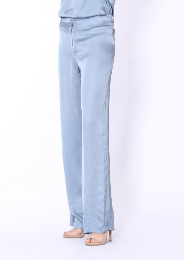 Immagine di Pantalone largo con cinto e zip in seta