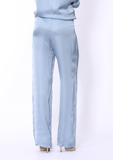 Immagine di Pantalone largo con cinto e zip in seta