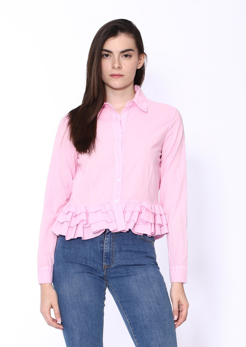 Immagine di Camicia in cotone con rouches