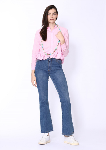 Immagine di Camicia in cotone con rouches