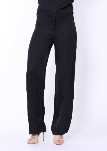 Immagine di Pantalone largo con cinto e zip in seta