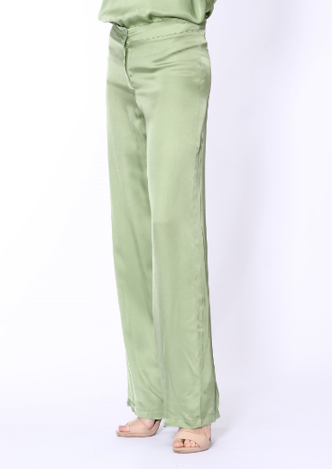 Immagine di Pantalone largo con cintura e zip in seta