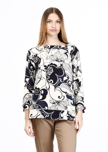 Immagine di Blusa fantsia floreale collo in piedi