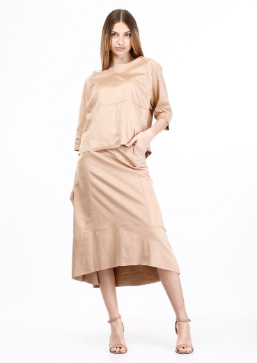 Immagine di Blusa corta in dainetto con tagli