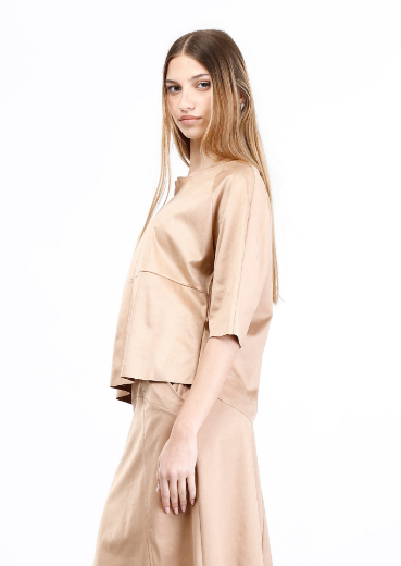 Immagine di Blusa corta in dainetto con tagli