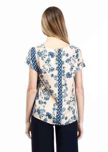 Immagine di Blusa slim fantasia natura patchwork