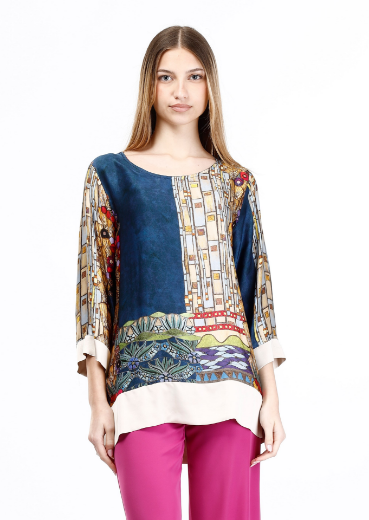 Immagine di Blusa fantasia liberty con unito manica