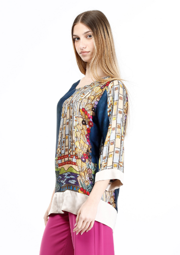 Immagine di Blusa fantasia liberty con unito manica