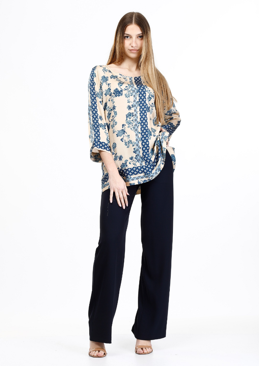Immagine di Blusa fantasia natura patchwork con grec