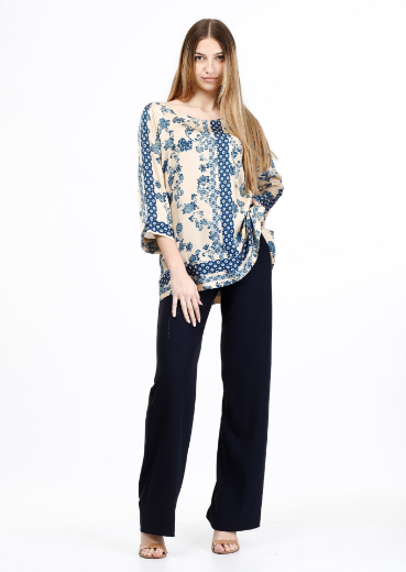 Immagine di Blusa fantasia natura patchwork con grec