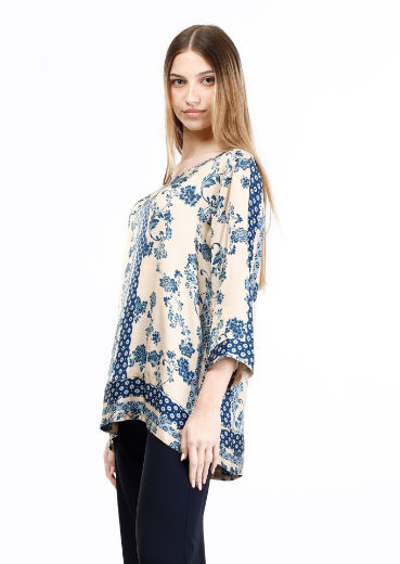 Immagine di Blusa fantasia natura patchwork con grec