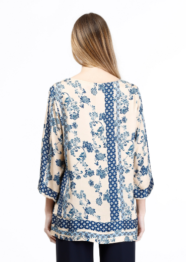 Immagine di Blusa fantasia natura patchwork con grec