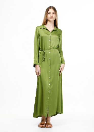 Immagine di Abito lungo in raso con colletto