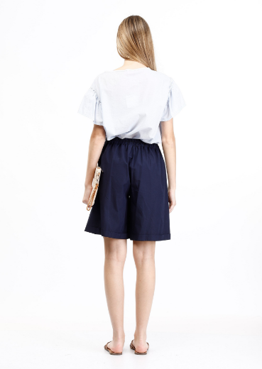 Immagine di Blusa in cotone con arricciatura manica