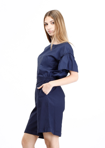 Immagine di Blusa in cotone con arricciatura manica