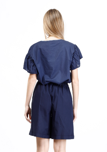 Immagine di Blusa in cotone con arricciatura manica