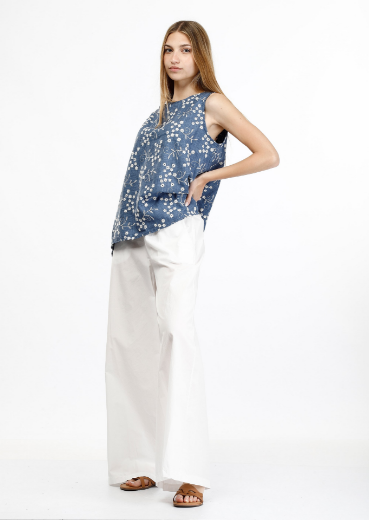 Immagine di Pantalone palazzo in cotone con tasche