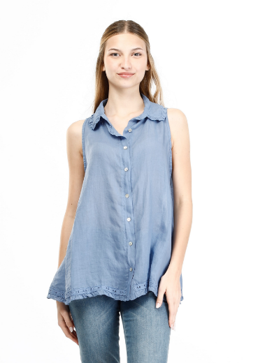 Immagine di Camicia smanicata con pizzo nel bordo