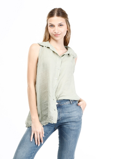 Immagine di Camicia smanicata con pizzo nel bordo
