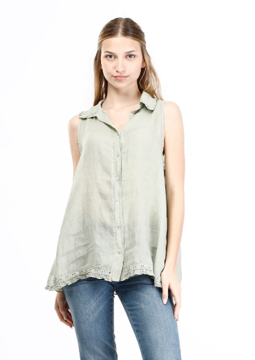 Immagine di Camicia smanicata con pizzo nel bordo